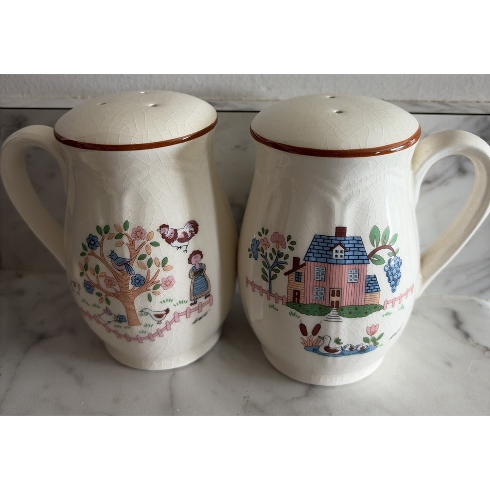 Vintage Jamestown China Country Home Salt & Pepper Cottage Core Farmhouse